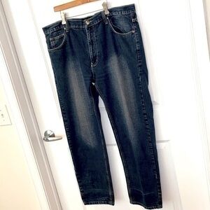 FIEND | Men’s Faded Wash Dark Blue Jeans Waist Size 40 Length 32